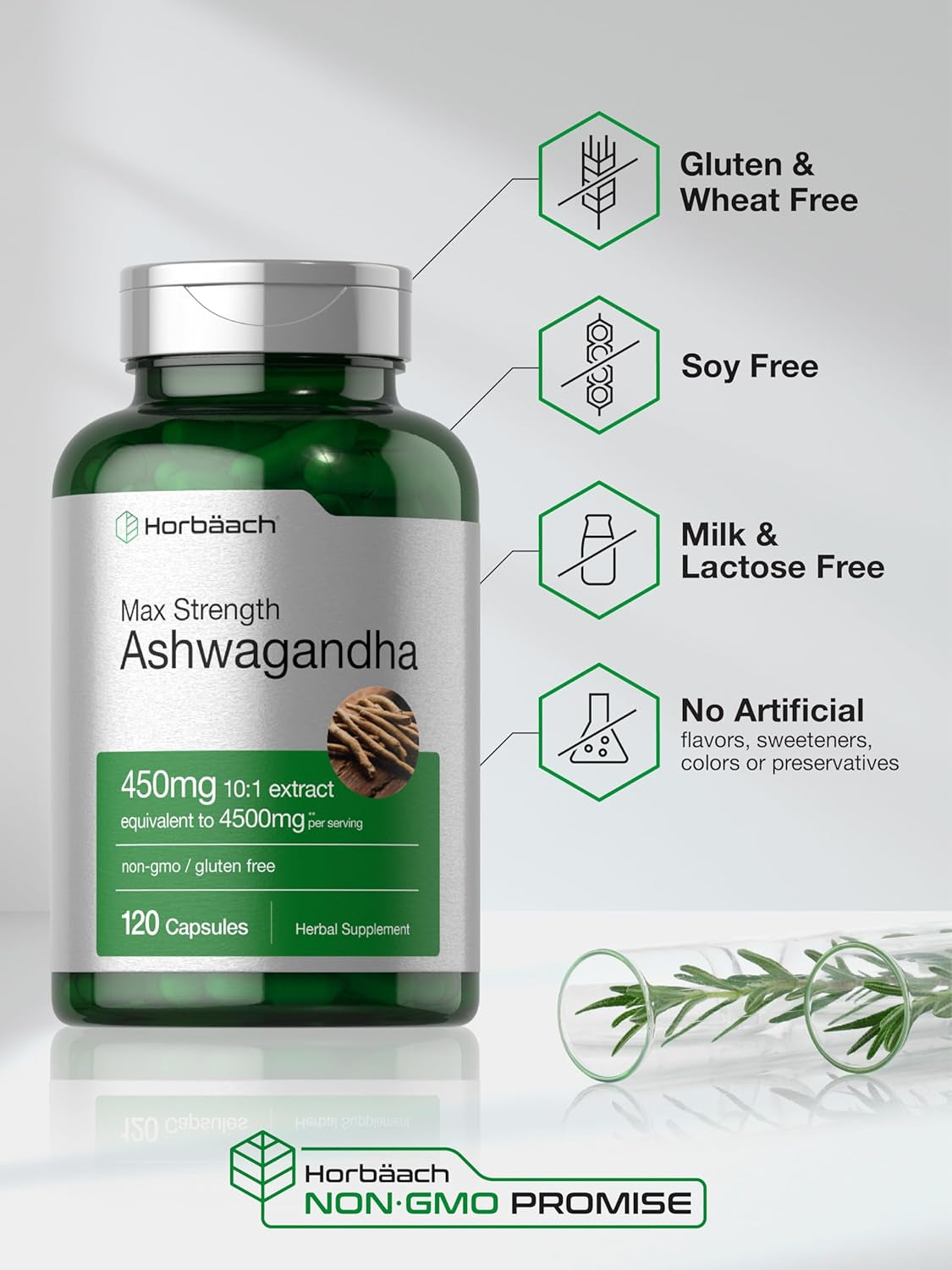 Ashwagandha Supplement | Max Strength | 120 Capsules | Non-Gmo, Gluten Free TLBH
