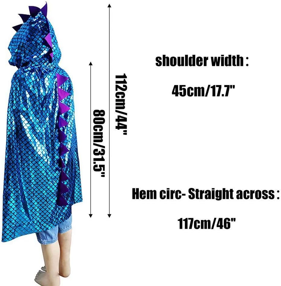Dinosaur Cape Dragon Hooded Cloak Halloween Costume Boy Girl Toddler Dress up Clothes 3-8 Years Old