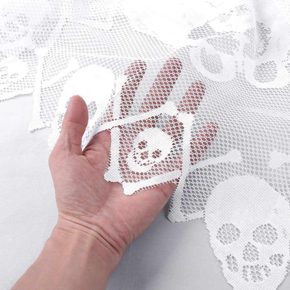 Halloween Costumes for Women Lace Skeleton Poncho plus Size 57X57 Inch White