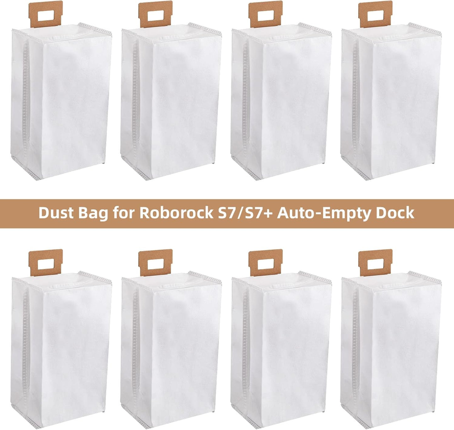 Dust Bag for Roborock S7 / S7+ Vacuum Cleaner Auto-Empty Dock, 3L Large Capacity Replacement Bag for Xiaomi Roborock S7 / S7+ Source Factory Accessory Set (8 PACK)
