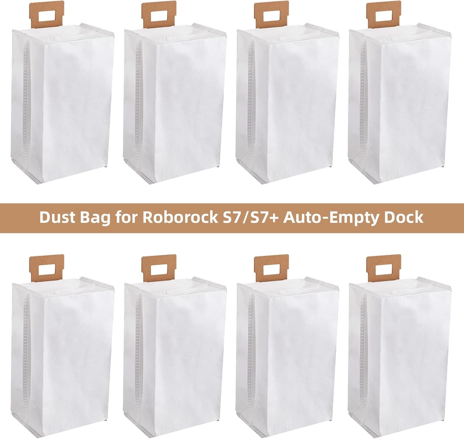 Dust Bag for Roborock S7 / S7+ Vacuum Cleaner Auto-Empty Dock, 3L Large Capacity Replacement Bag for Xiaomi Roborock S7 / S7+ Source Factory Accessory Set (8 PACK)
