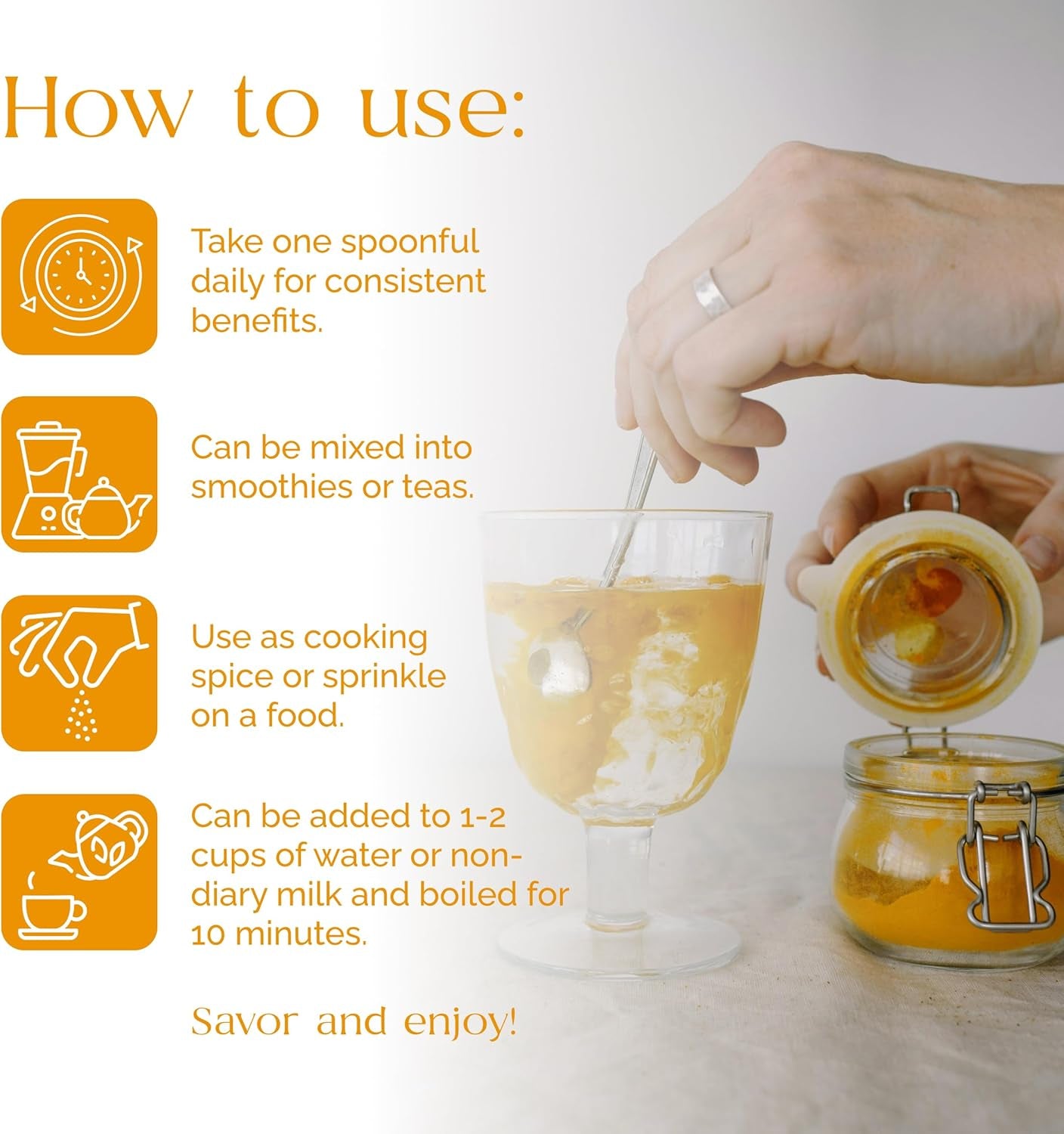 Organic Turmeric Curcumin Powder, Curcuma Longa Supplement, Turmeric Tea Powder, Curcumin Powder, Great for Teas, Spices & Smoothies, Rich in Antioxidants TLBH