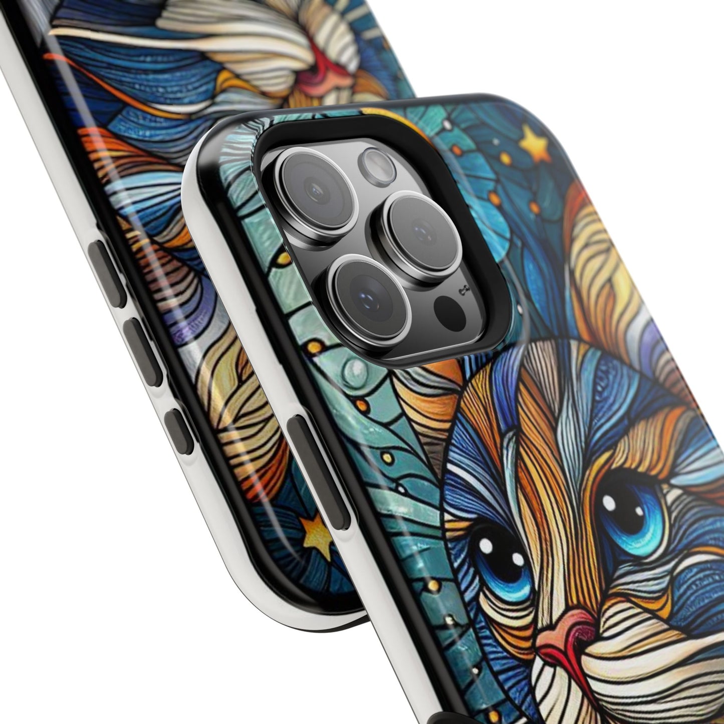 Cat-Stained Glass Magnetic Tough Cases