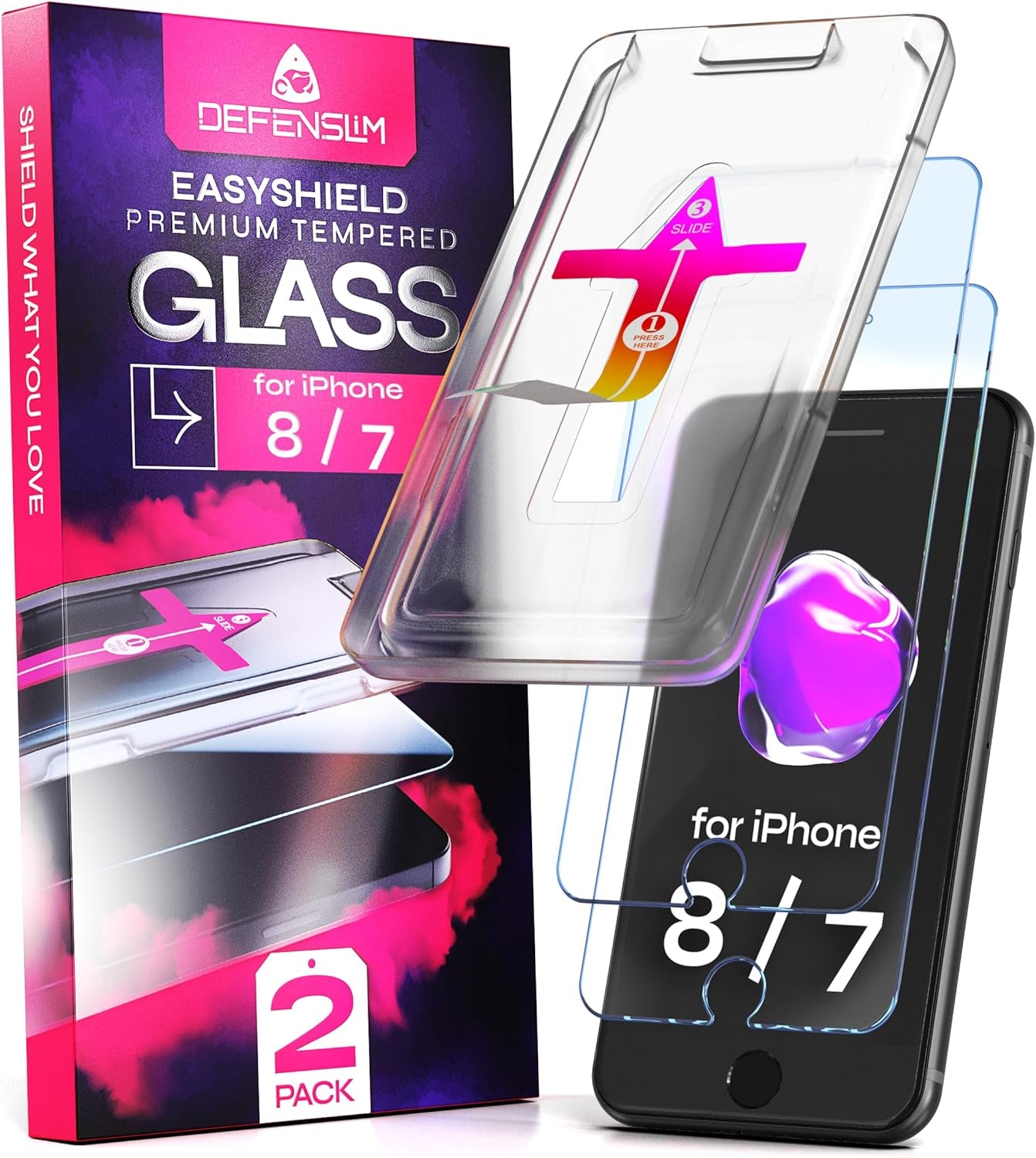 Screen Protector Compatible with Iphone 15/16 (2Pack), Easy Auto-Align Install Kit, 6.1" Tempered Glass, 9H Hardness, Ultra HD Clear, Case Friendly, Easyshield