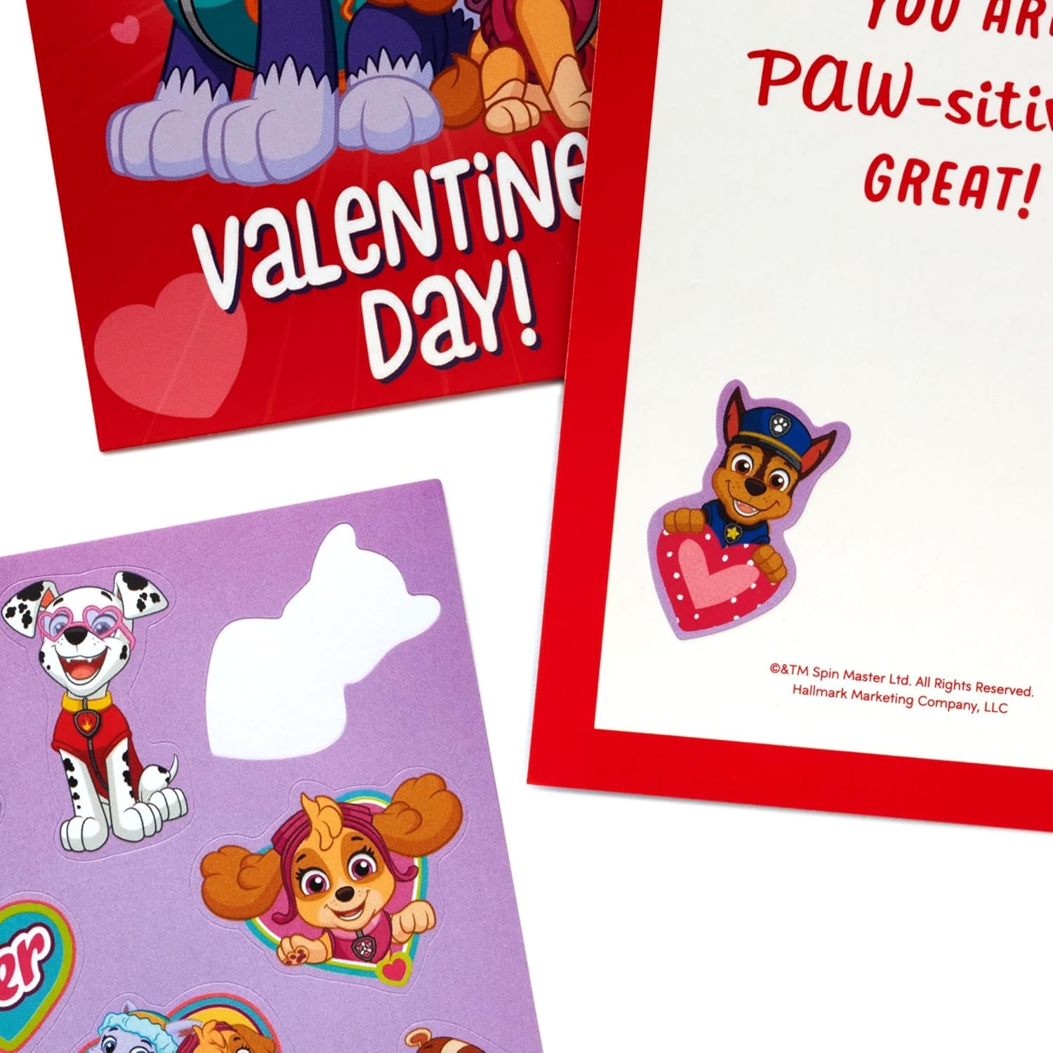 Paw Patrol Valentines Day Cards and Stickers for Kids School (24 Classroom Valentines with Envelopes)
