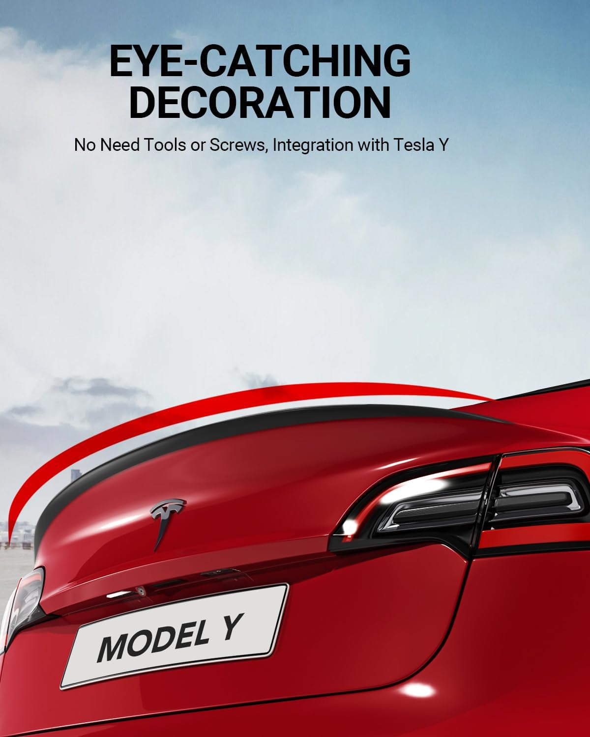 Spoiler for Tesla Model Y Rear Spoiler Wing ABS Material OEM Rear Trunk Lip Model Y Accessories Matte Black Custom Fit 2020-2025