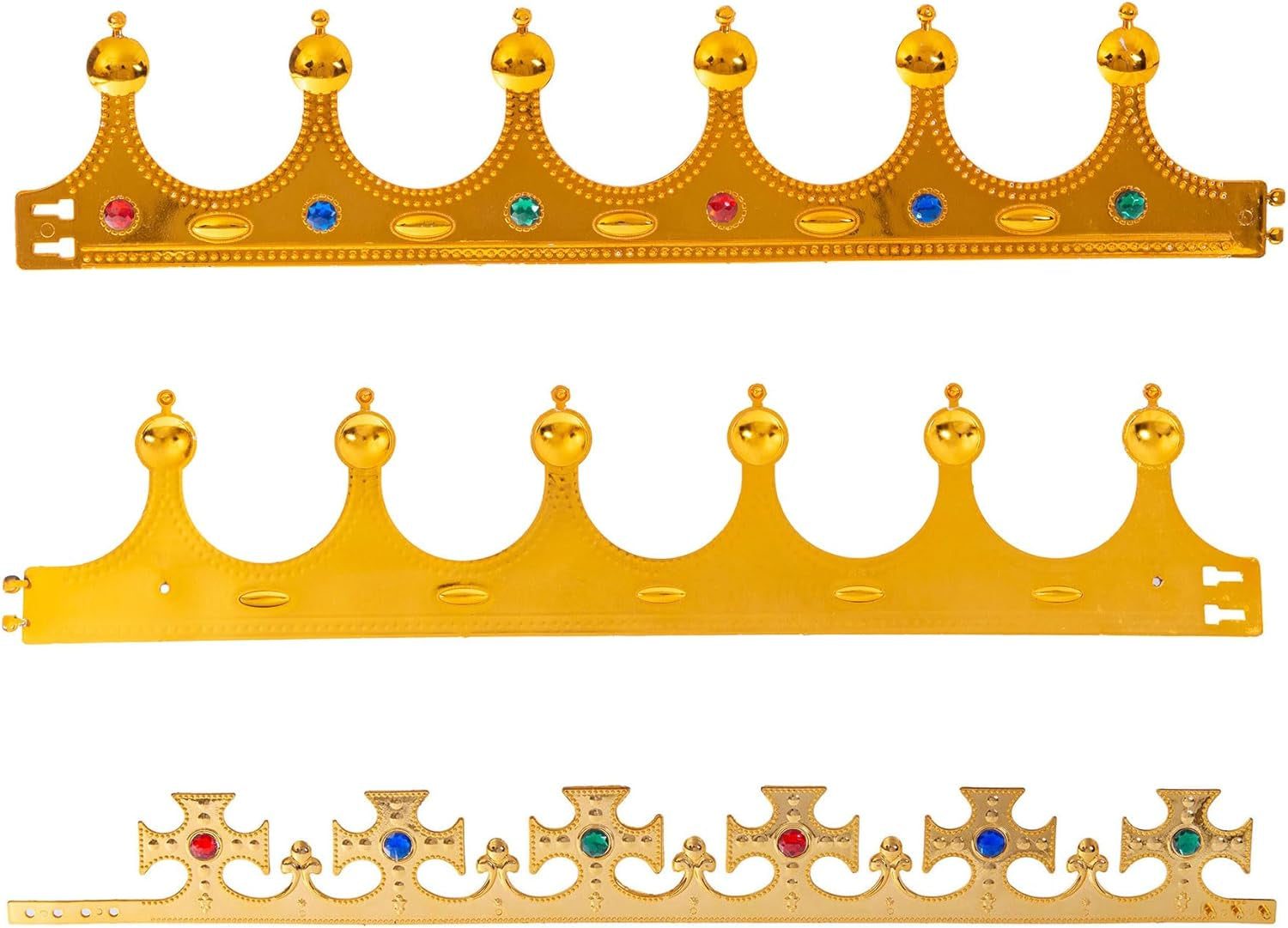 2 Pack Royal Prince Princess Crown,Plastic Regal King'S Crown for Kids Halloween Costume Accessories Birthday Party Favors