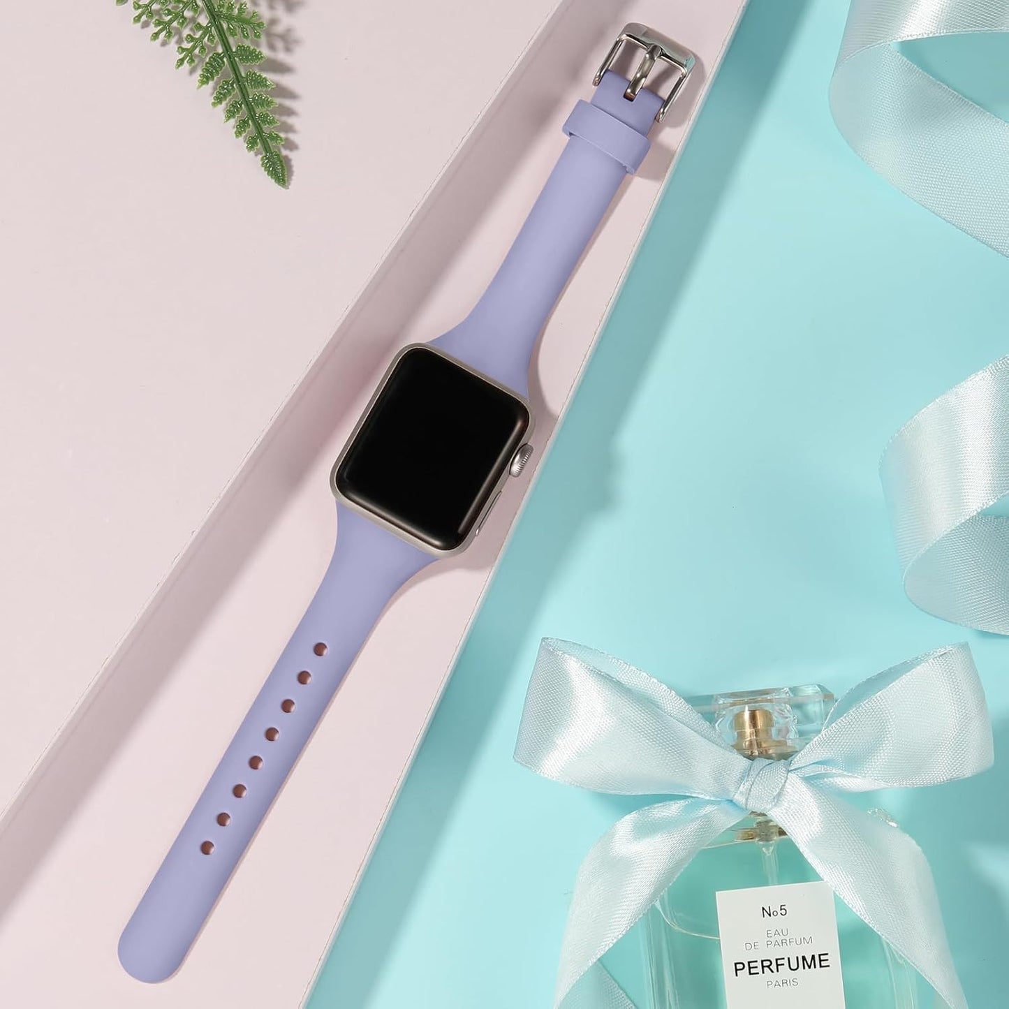 Slim Band Compatible with Apple Watch 40Mm 38Mm 41Mm 44Mm 42Mm 45Mm 46Mm 49Mm for Women Men, Soft Silicone Narrow Thin Sport Replacement Strap for Iwatch Series 10 9 8 7 6 5 4 3 2 1 Ultra SE