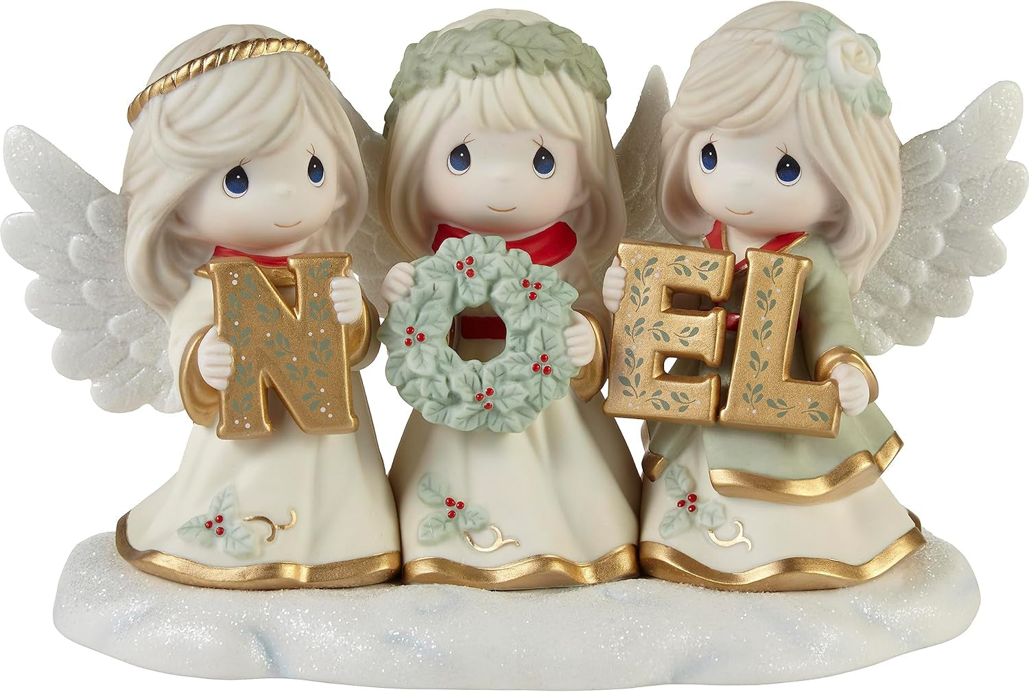 Christmas Figurine | Joyeux Noel Limited Edition Bisque Porcelain Figurine | Noel Angels | Holiday Decor & Gifts | Hand-Painted