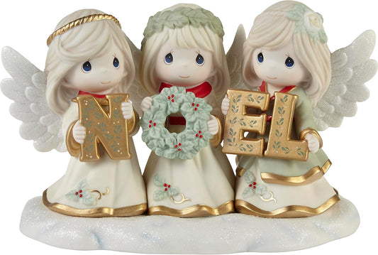 Christmas Figurine | Joyeux Noel Limited Edition Bisque Porcelain Figurine | Noel Angels | Holiday Decor & Gifts | Hand-Painted