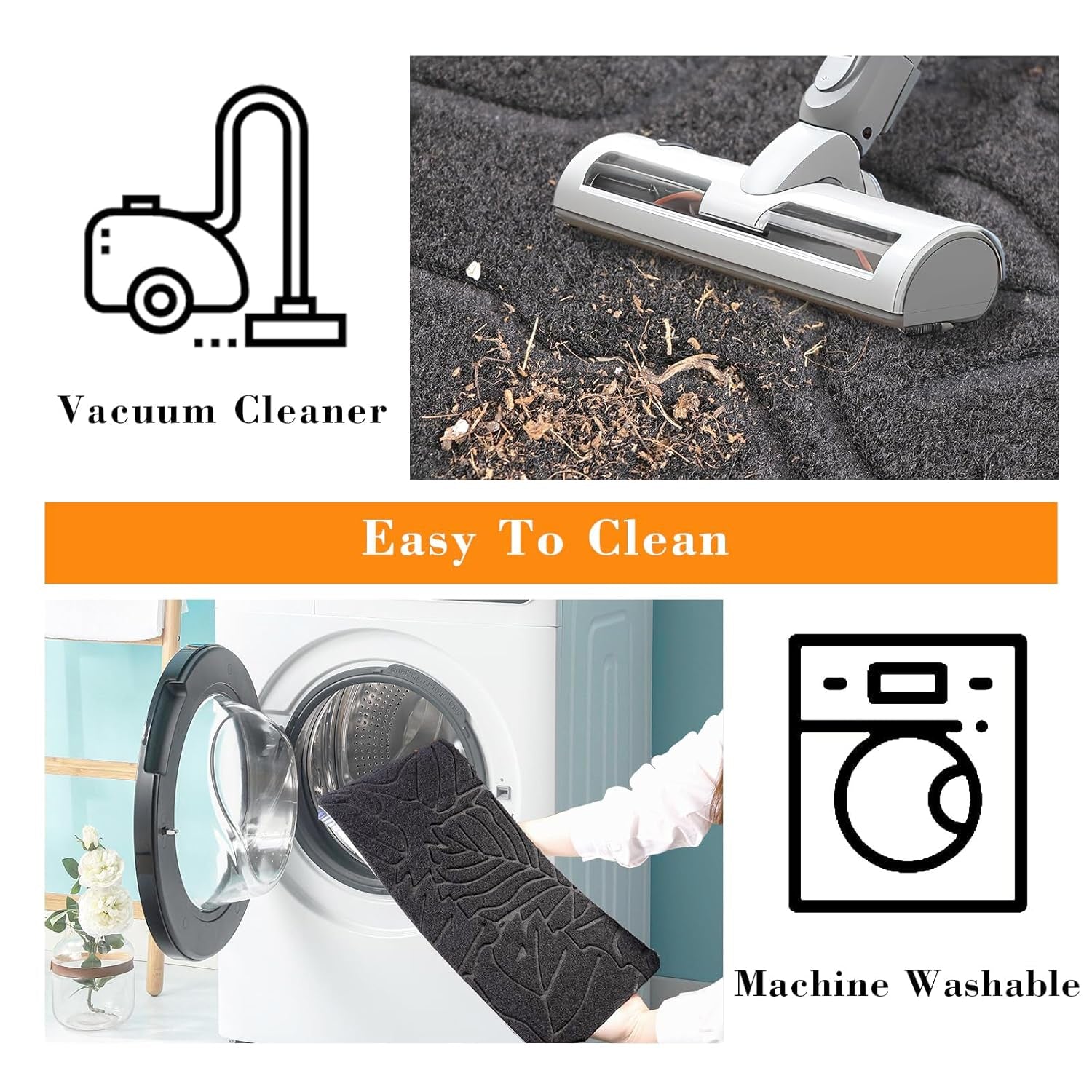 Stair Treads for Wooden Steps, 8" X 30" Non Slip Carpet Stair Treads Set of 15 Indoor Carpet Mat Stair Runners Stair Rugs for Kids Elders and Pets with Reusable Adhesive, Black