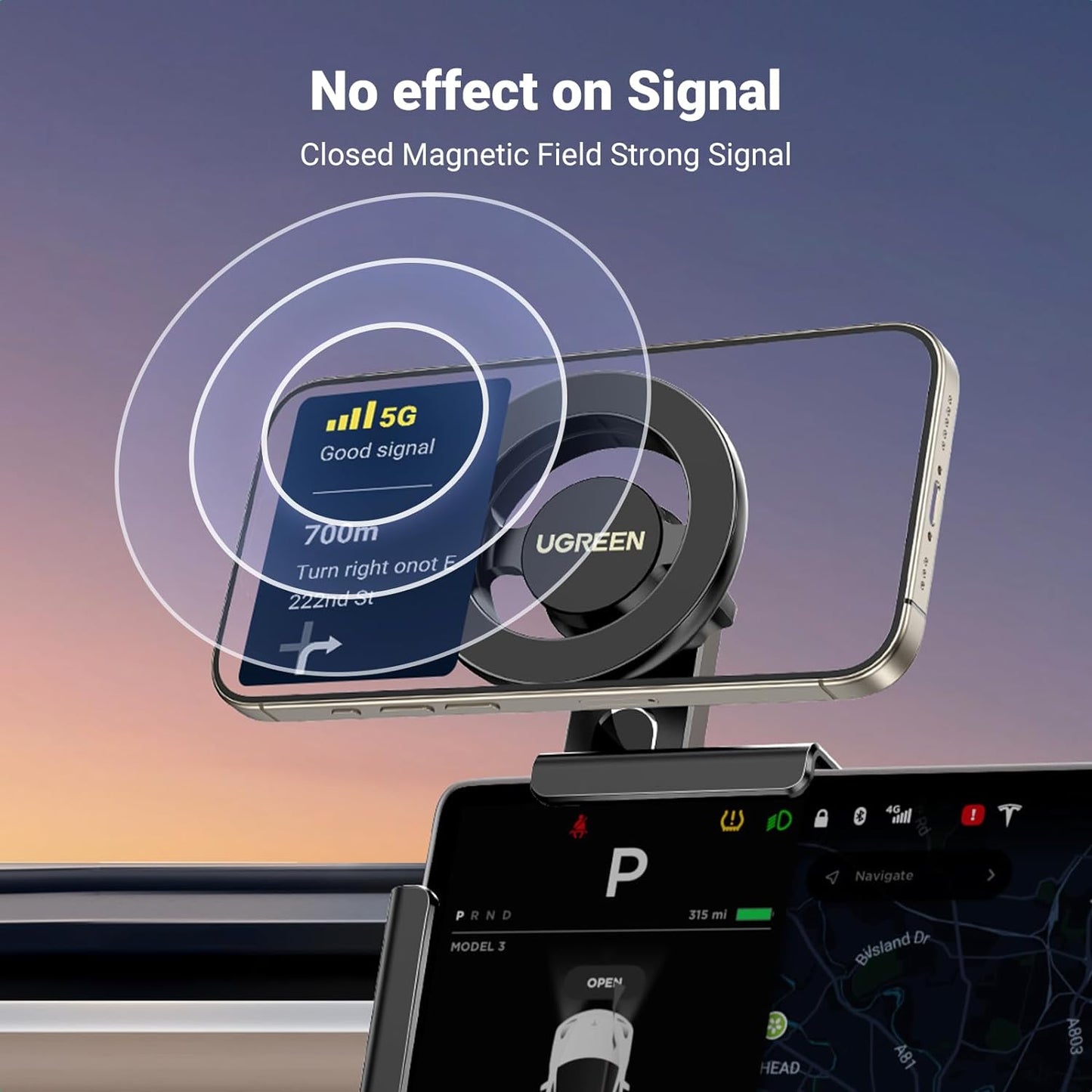 Phone Holder for Tesla Magsafe Strongest Magnet Power Magnetic Phone Mount Holder for Tesla Model 3 Y, Iphone Phone Mount Compatible with 2024 Iphone 16 15 14 13 plus Pro Max Series