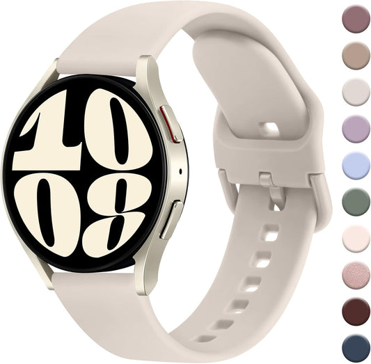 for Samsung Galaxy Watch 6 Band 40Mm 44Mm / Galaxy Watch 6 Classic Bands 43Mm 47Mm, 20Mm Soft Sport Band Adjustable Replacement Strap for Galaxy Watch 6 Band Women Men