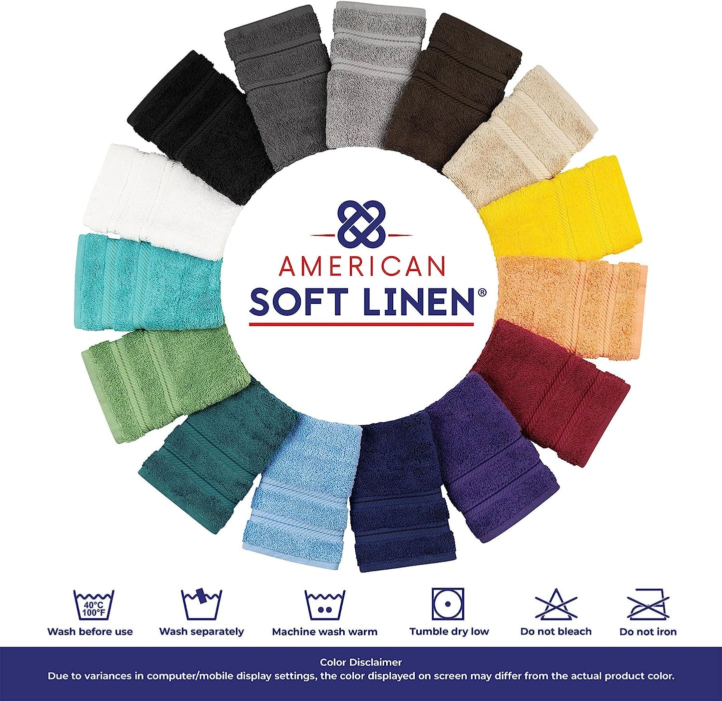 Luxury 6 Piece Towel Set, 2 Bath Towels 2 Hand Towels 2 Washcloths, 100% Cotton Turkish Towels for Bathroom, White Towel Sets