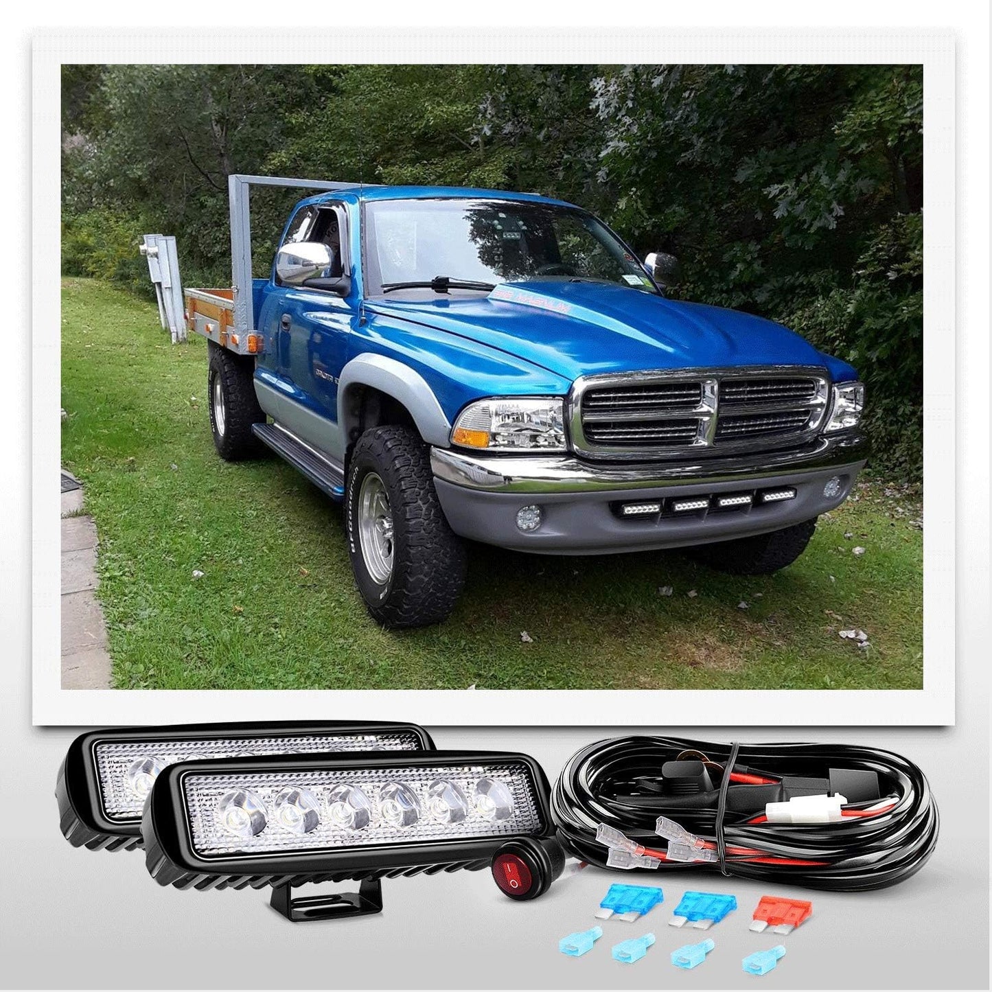 2Pcs 18W Spot LED Work Lights LED Pods Fog Lights off Road Led Lights Driving Lights With16Awg off Road Wiring Harness Kit-2 Leads