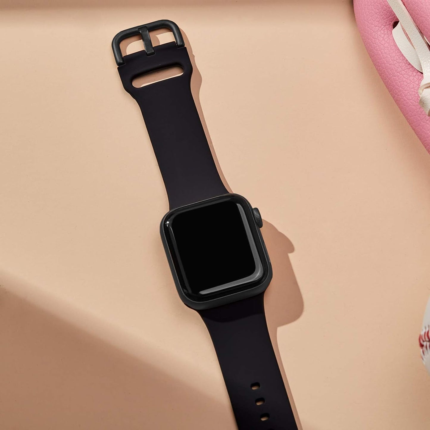 Sport Band Compatible with Apple Watch Bands 49Mm 45Mm 44Mm 42Mm 41Mm 40Mm 38Mm, Soft Silicone Wristband Replacement Strap with Classic Clasp for Iwatch Series 9 Ultra SE 8 7 6 5 4 3 2 1 for Women Men