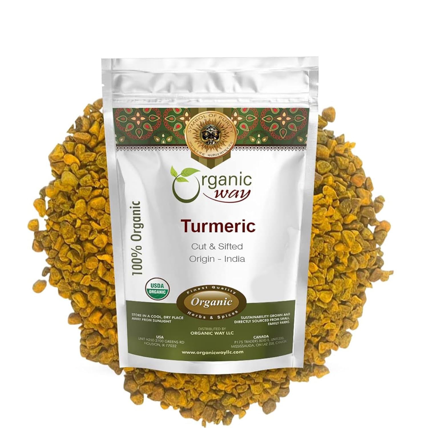 Turmeric/Haldi Root Cut & Sifted (Curcuma Longa) - Herbal Tea | Kosher & USDA Certified | Vegan, Non-Gmo & Gluten Free | 100% Raw from India (2LBS / 32Oz.) TLBH