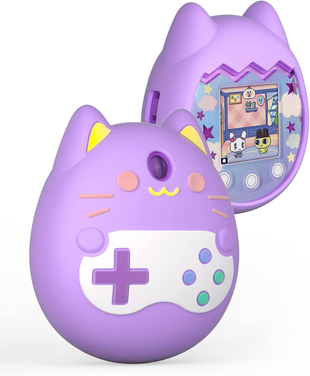 Case for Tamagotchi Pix Virtual Pet Game Machine, Protective Cover for Tamagotchi Pix Sleeve Protector Skin with Hand Strap (Purple) ZOUSA