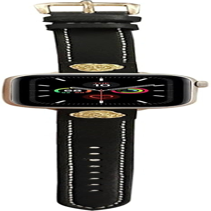 Leather Band with Rose Charm Compatible with Apple Watch Bands for Women 38/40/41/42/44/45/46/49Mm Dressy Slim Leather Strap for Iwatch Series 10/9/8/7/6/5/4/3/2/1/Se/Ultra 2