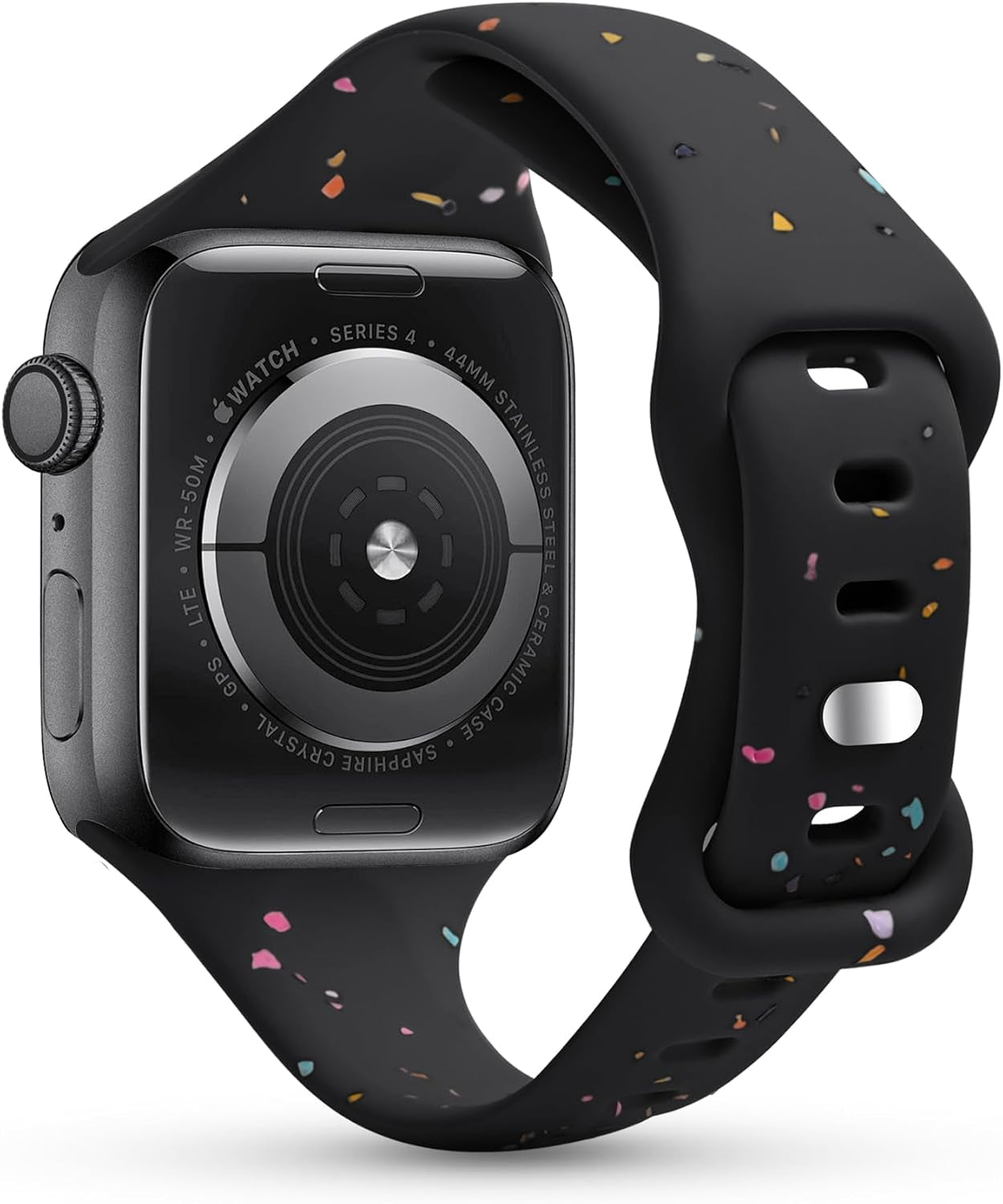 Slim Sport Band Compatible with Apple Watch Band 40Mm 38Mm 41Mm for Women Girls, Recycled Silicone Strap for Iwatch Bands Series 10 9 8 7 6 SE 5 Ultra 4 3 2 1 -Black