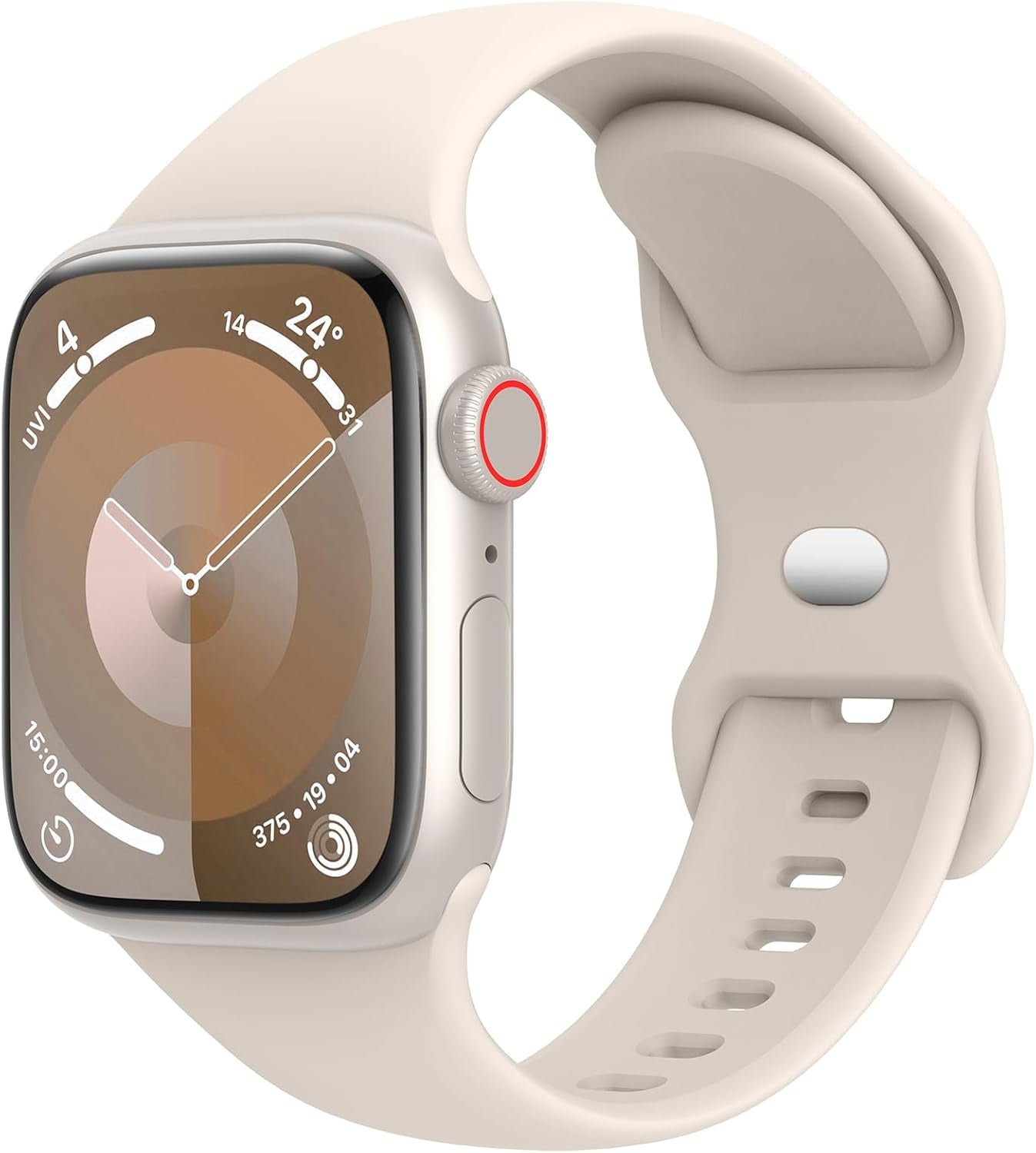 Sport Bands Compatible with Apple Watch Band 40Mm 41Mm 38Mm 42Mm 44Mm 45Mm 49Mm Women Men,Soft Silicone Strap for Iwatch Series Ultra 9 8 7 6 5 4 3 2 1 SE Starlight