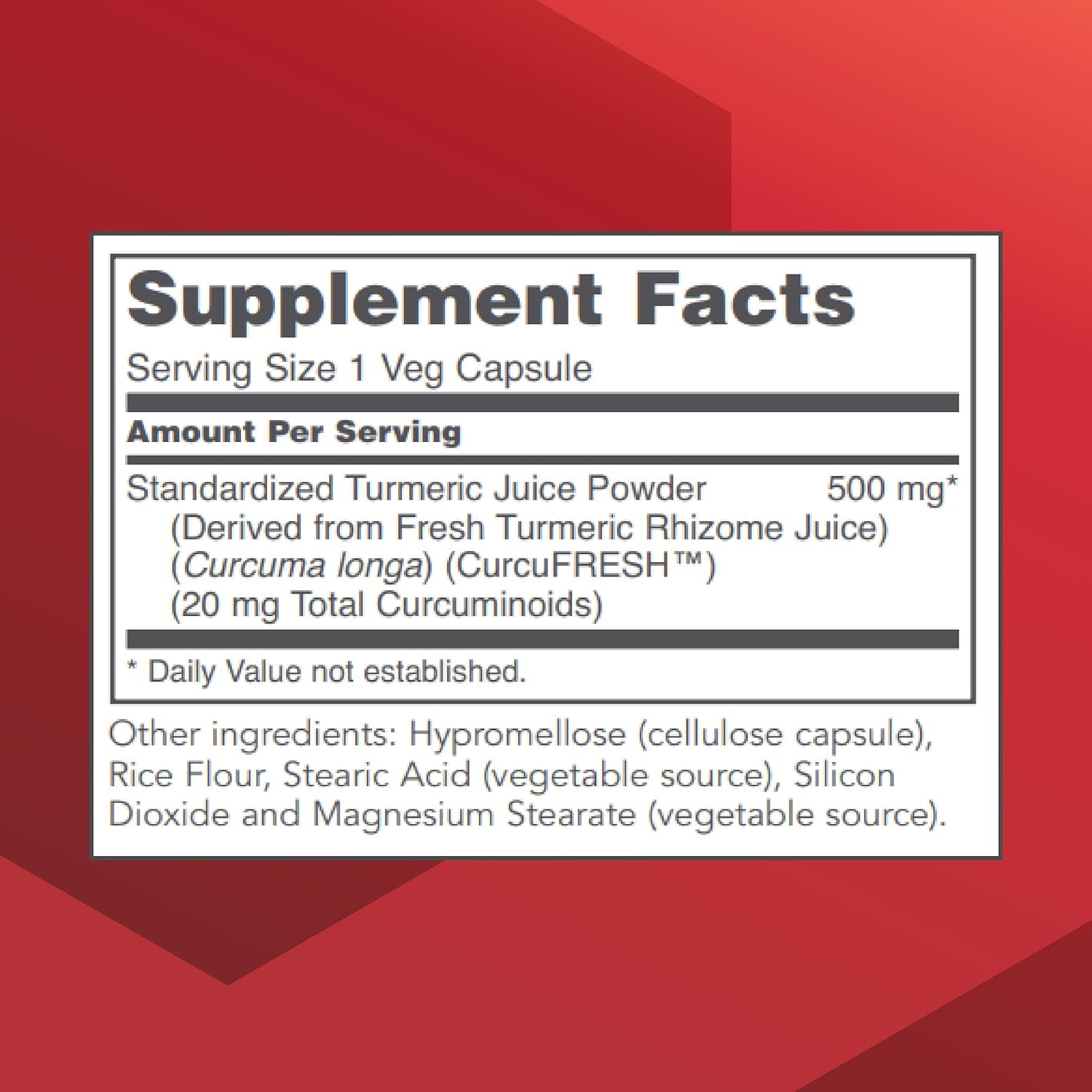 Curcufresh - 40X Absorption - Turmeric Juice Powder - with Curcuminoids - from Curcuma Longa - Vegan & Non-Gmo - 60 Veg Capsules TLBH