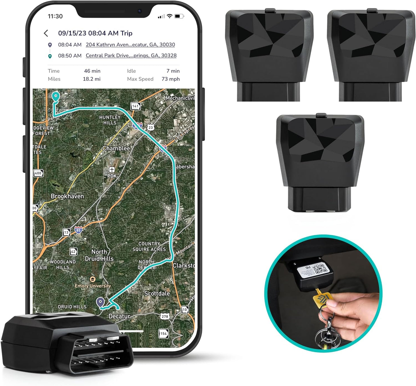 Business Fleet, GPS Tracker for Vehicles, 4G LTE & 5G, Real-Time GPS Tracking, 14-Day Free Trial, Simple Activation, Simple Plug-In Car GPS Tracker (Pack of 4) TRUCK DRIVER