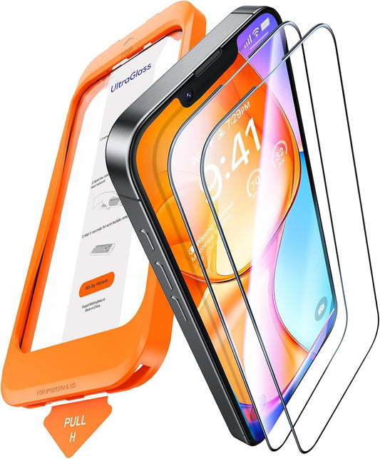 UNBREAK TOP 9H+ Glass for Iphone 16E Screen Protector (12FT Military Grade Shatterproof) Screen Protector 16E Tempered Glass (Longest Durable) Full Edge Coverage 6.1" 2 Pack
