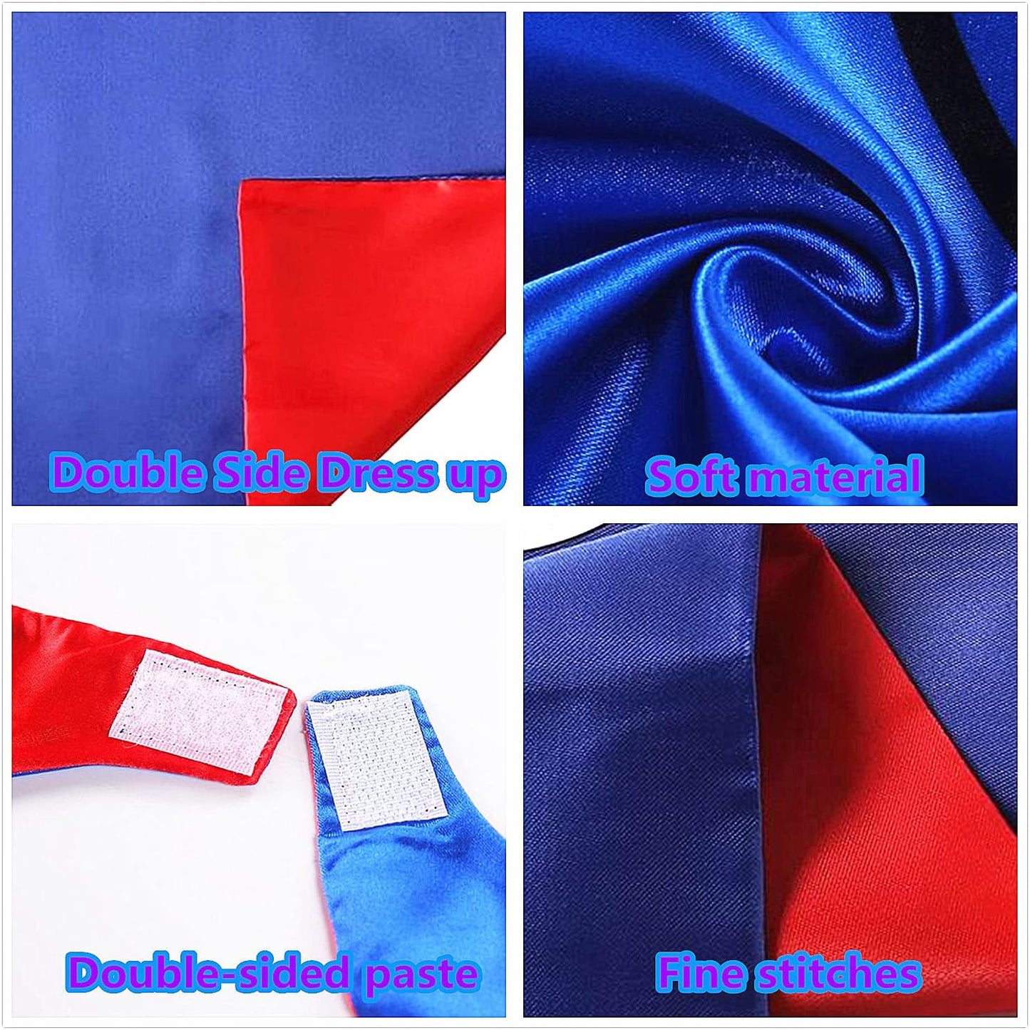 Capes and Masks for Kids Double Side Dress up Costumes Christmas Halloween Cosplay Gift for Boys Girls