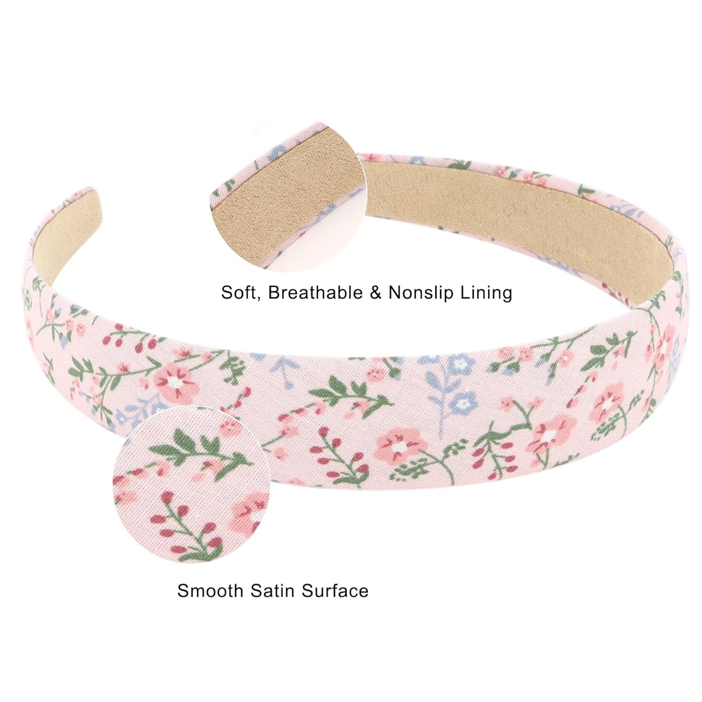 12Pcs Headbands for Women Girls Summer Flower Floral Plain Checked Plaid Printed Headbands Hairbands Y2K Diy Costume Hair Accessories Women Girls Diademas Coreanas Para Mujer Gifts