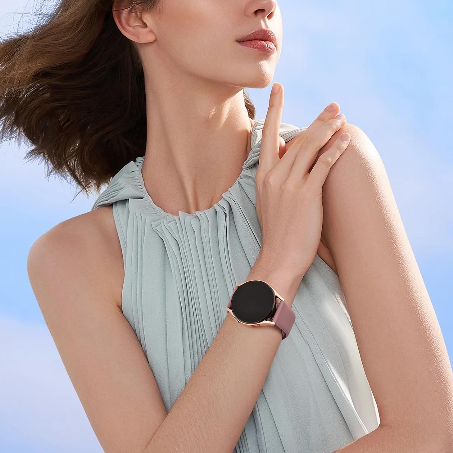 Bands Compatible with Samsung Galaxy Watch 6 Band 40Mm 44Mm, Samsung Galaxy Watch 6 Classic Bands 43Mm 47Mm, 20Mm Soft Silicone Sport Replacement Strap for Galaxy Watch 6 Band Women Men