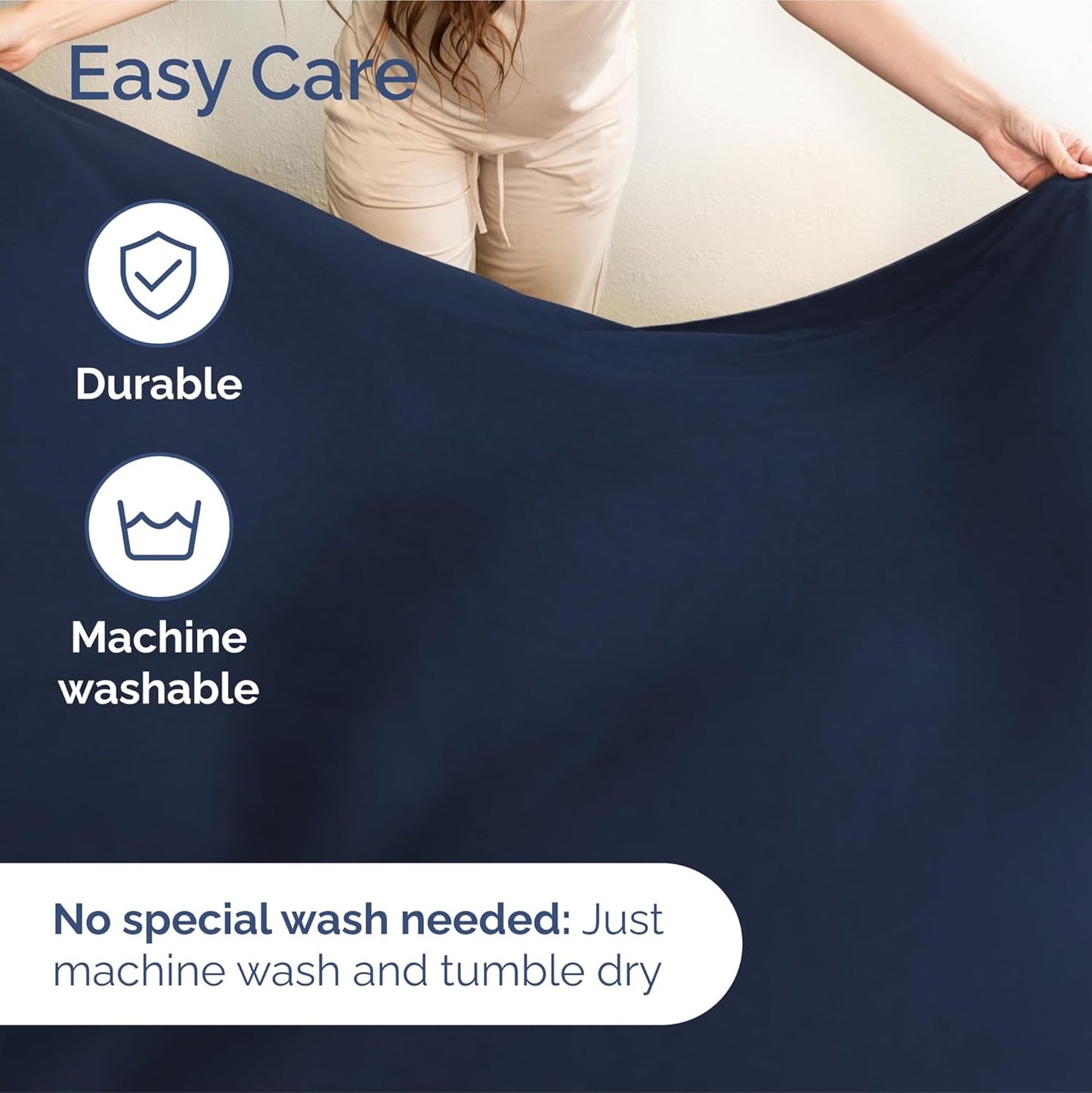 Extra Deep King Sheet Set - 6 Piece Breathable & Cooling Sheets - Hotel Luxury Bedding Set 18-24 Inch Extra Deep Pockets - Easy & Secure Fit - Super Soft, Wrinkle Free & Comfy - Navy Blue, King Size