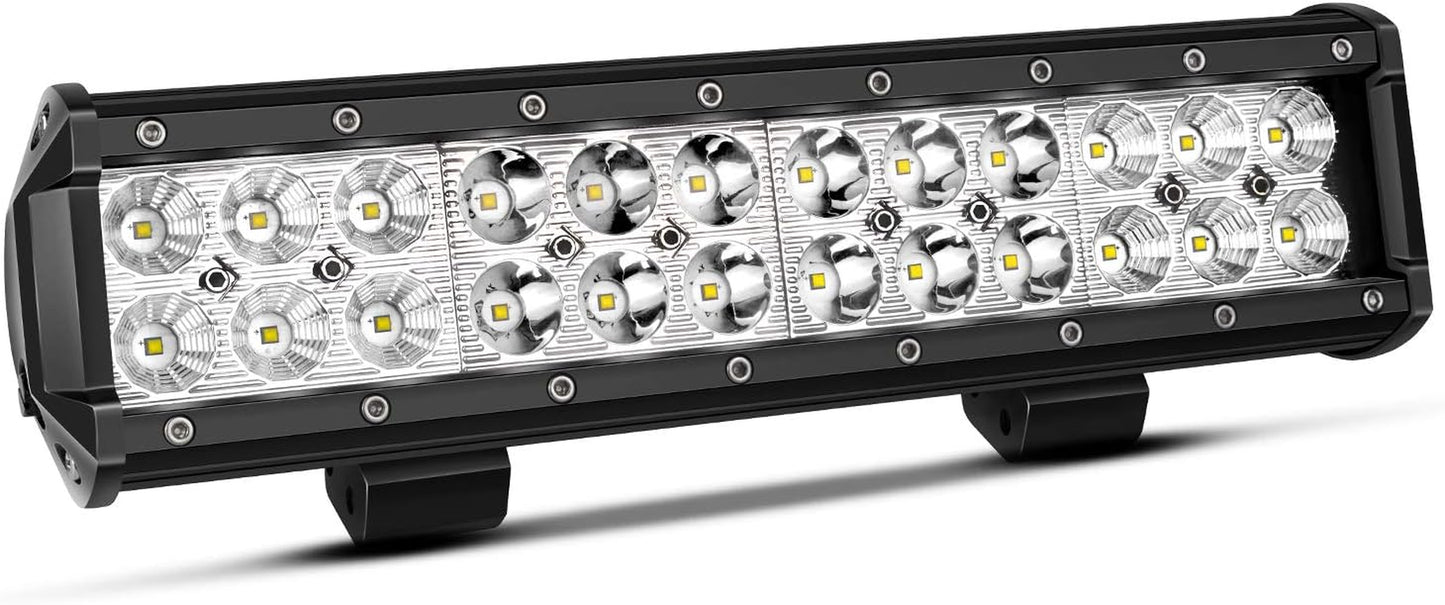 12 Inch LED Light Bar Spot Flood Combo Beam 180W Double Row Light Bar off Road Driving Led Work Lights for UTV ATV Truck Boat Waterproof