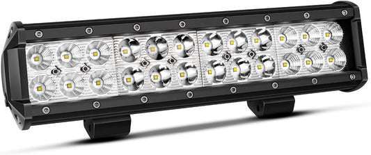 12 Inch LED Light Bar Spot Flood Combo Beam 180W Double Row Light Bar off Road Driving Led Work Lights for UTV ATV Truck Boat Waterproof