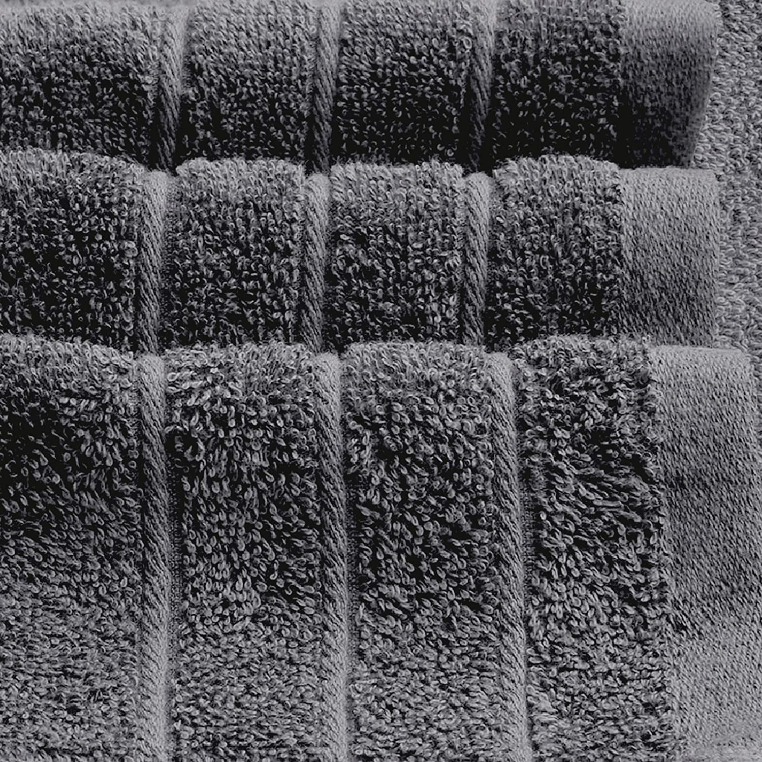 Pack of 4 Extra Large Bath Towels 30 X 60 Inches, 100% Cotton, Larger & Lighter, Quicker to Dry, Lighter Weight, Super Soft and Absorbent, Perfect Bathroom Towels (Dark Grey)