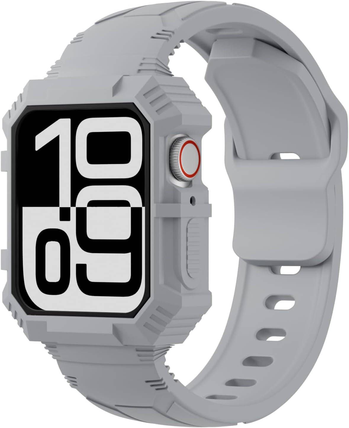 Rugged Silicone Sport Band with Case Compatible with Apple Watch Bands 38Mm 40Mm 41Mm 42Mm 44Mm 45Mm 46Mm, Shockproof Protective Bumper Cover Strap for Iwatch Series 10/9/8/SE/7/6/5/4/3/2/1