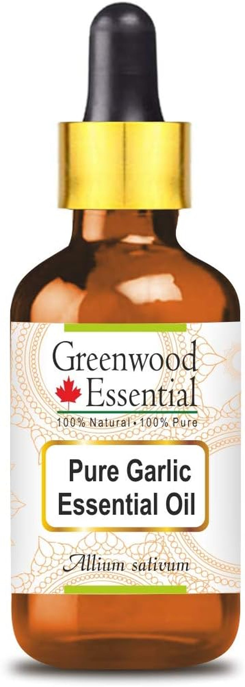 Pure Garlic Essential Oil (Allium Sativum) with Glass Dropper Steam Distilled 5Ml (0.16 Oz) TLBH