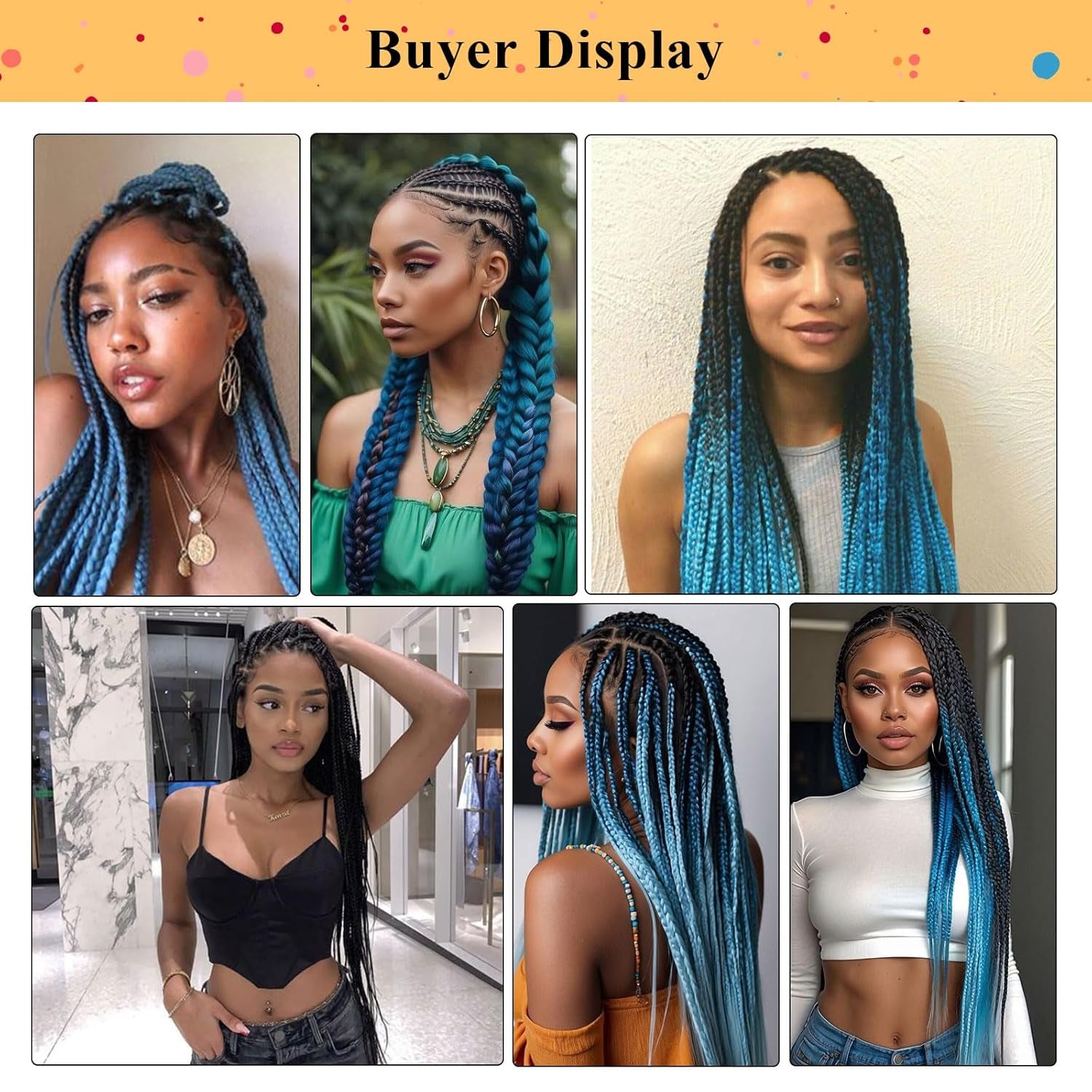 Braiding Hair Pre Stretched - 26 Inch Pre Stretched Braiding Hair 1B/Blue Braiding Hair 8 Packs Ombre Braiding Hair for Black Women (26 Inch(8Packs), 1B/Blue)