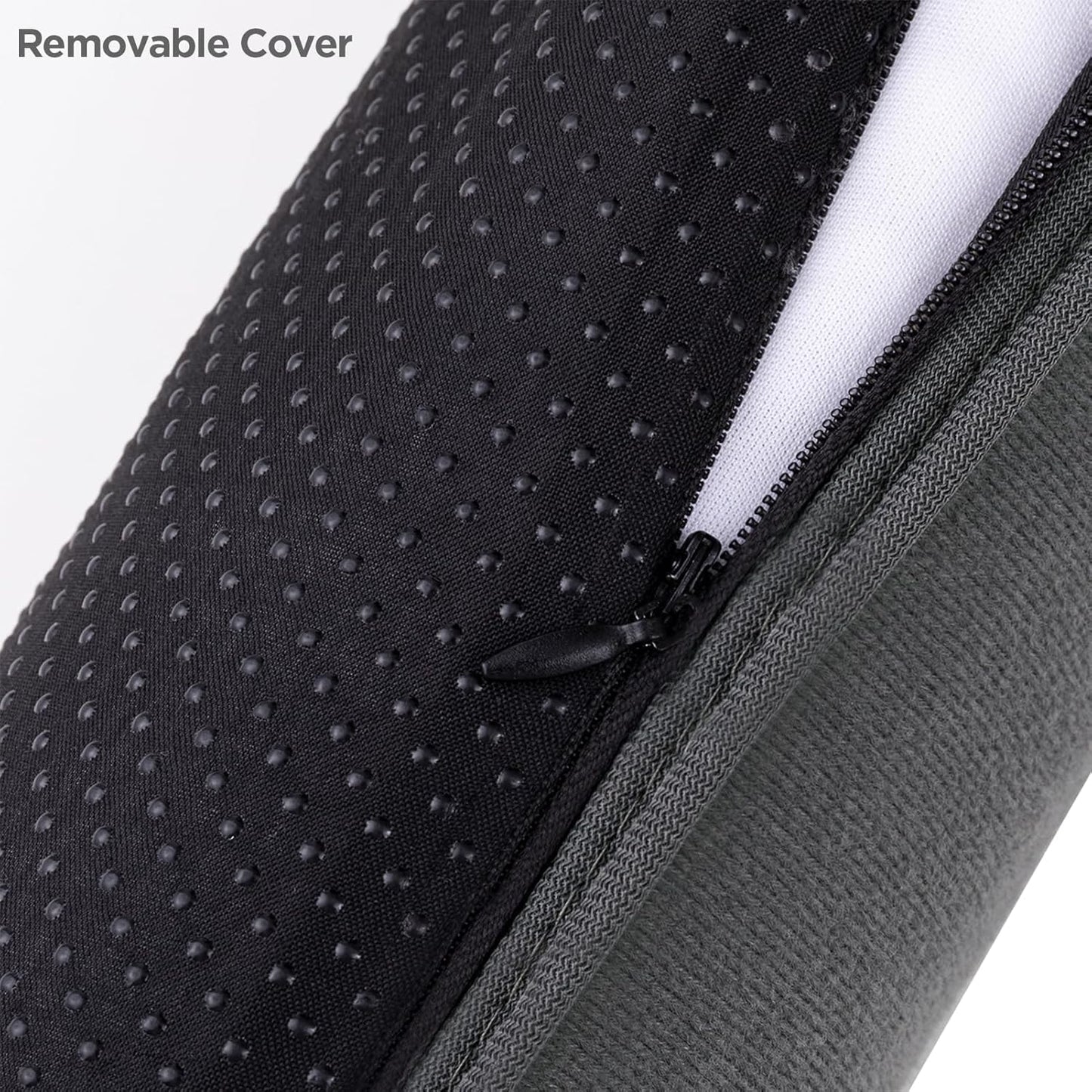 32 Inch Door Draft Stopper with Removable Cover for Gaps up to 3 Inch, Machine Washable Noise and Air Blocker for Bottom of Door and Window, Grey