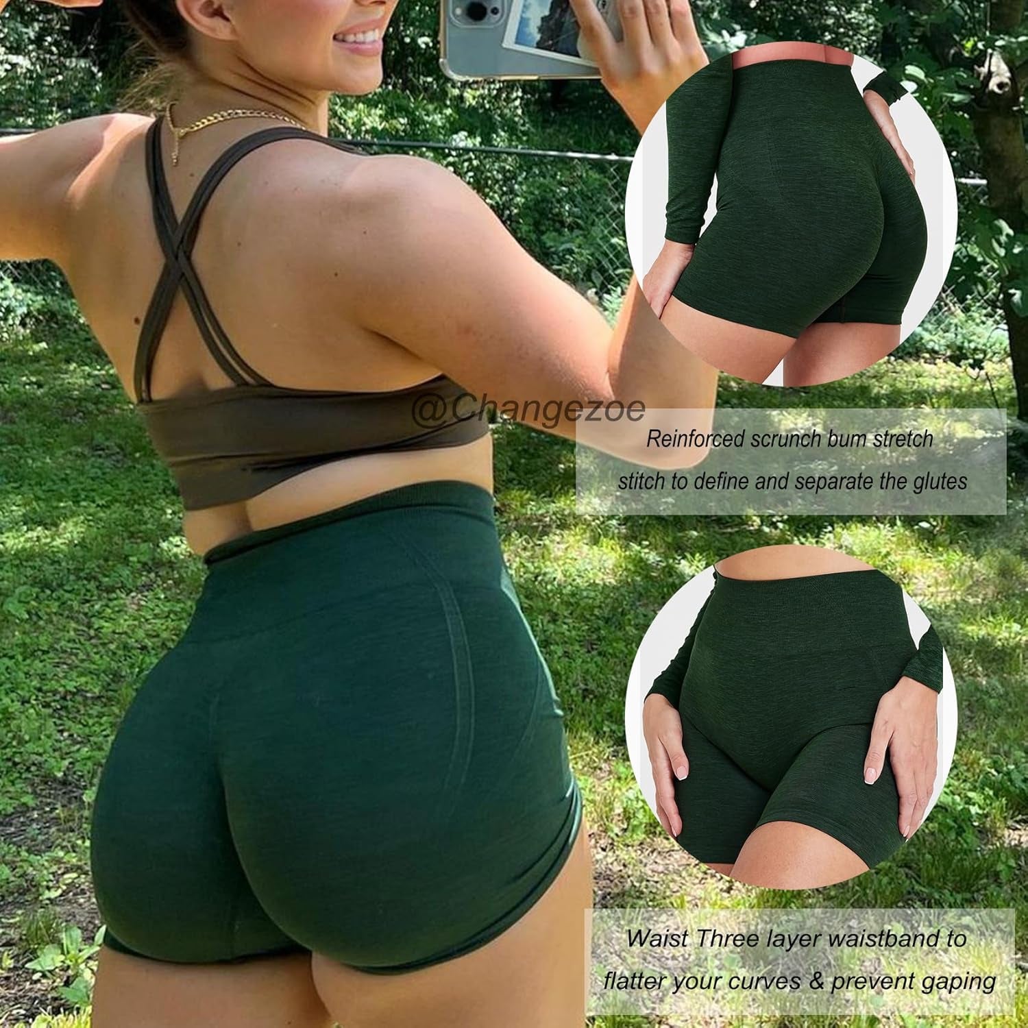 Women'S Butt Scrunch Seamless Workout Shorts,High Waisted Butt Liftings Effortless Yoga Athletic Shorts