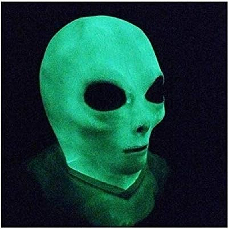 Realistic Alien Mask Latex Halloween Glow Effect Party Costume Carnival UFO Fancy Dress Multicoloured