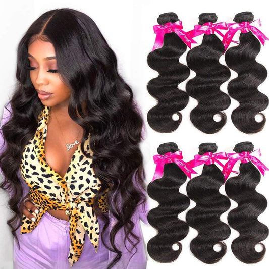 Brazilian Hair Body Wave 3 Bundles 16 18 20Inchs 10A Human Hair Weave Bundles Natural Color