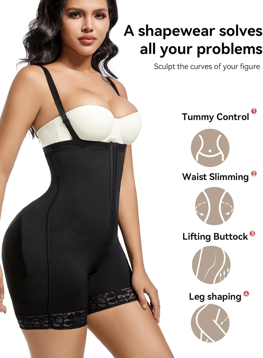 Fajas Colombians Shapewear Tummy Control Post Surgery Compression Garment Waist Shaping Hip Lifter for Women