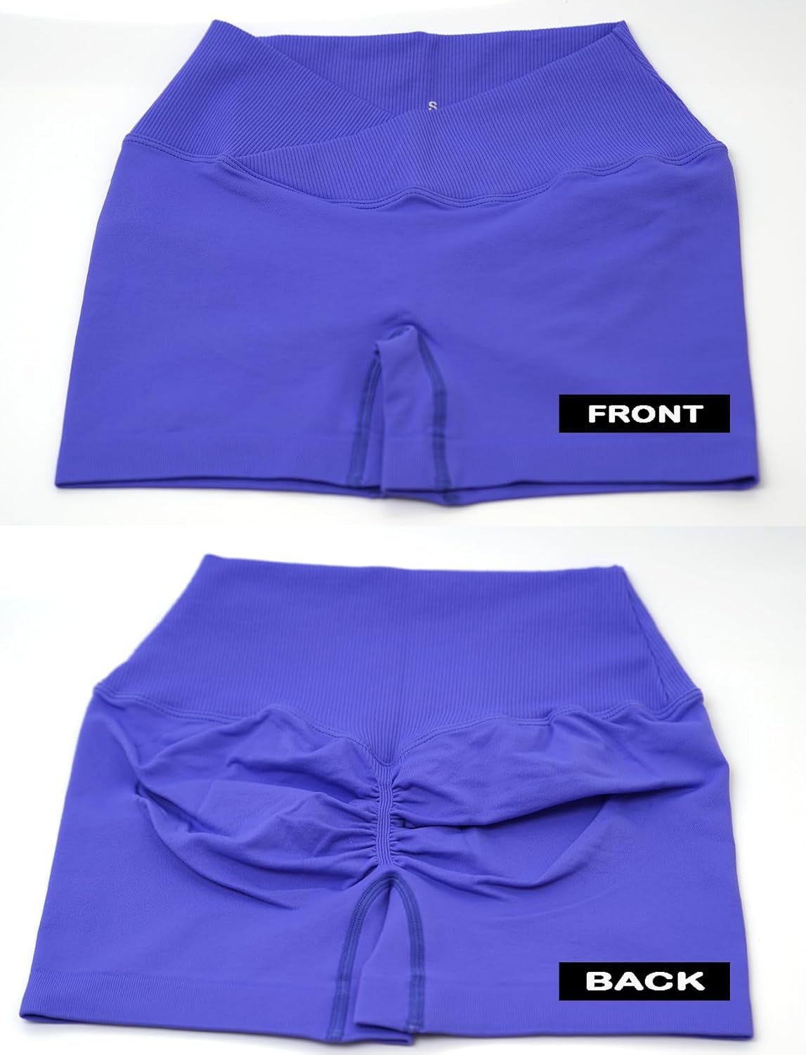 V Cross Waist Scrunch Workout Shorts for Women - 3.5 Inch High Waisted Booty Contour Gym Yoga Shorts