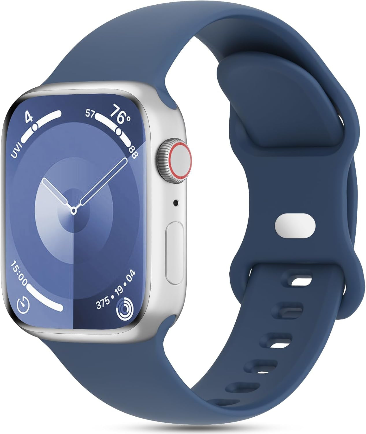 Sport Silicone Band Compatible with Apple Watch 38Mm 40Mm 41Mm 42Mm 44Mm 45Mm 46Mm 49Mm Women Men, Soft Waterproof Strap Replacement Wristband for Iwatch Bands Series 10 9 8 7 SE 6 5 4 3 2 1 Ultra