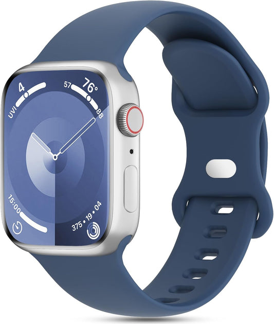 Sport Silicone Band Compatible with Apple Watch 38Mm 40Mm 41Mm 42Mm 44Mm 45Mm 46Mm 49Mm Women Men, Soft Waterproof Strap Replacement Wristband for Iwatch Bands Series 10 9 8 7 SE 6 5 4 3 2 1 Ultra