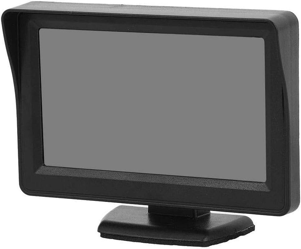 Car LCD Monitor, Plastic DC 9V-35V 3W 4.3In 2-Way AV Input Car Monitor LCD Display for Backup Reverse Camera