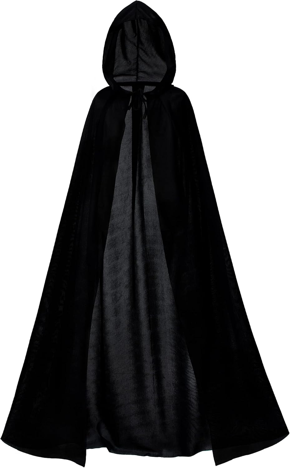 Kids Full Length Hooded Velvet Cloak Halloween Cape Costumes with LED Light up Scary Mask
