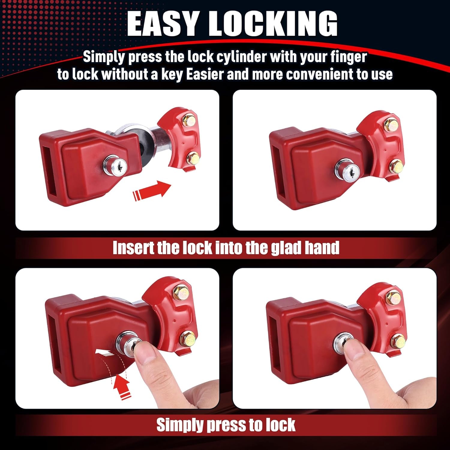 NAKAKEKO Plastic, Glad Hand Lock, Keyed Alike Pair (12-Pack) for Tractor Trailer Trucks - Semi Trailer Lock TRUCK DRIVER