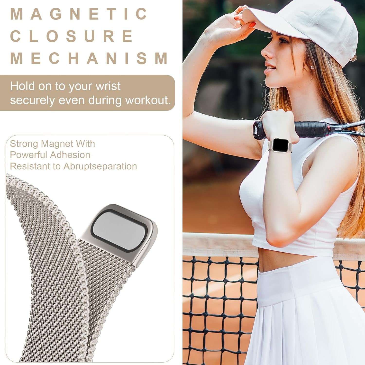 Stainless Steel Metal Band Compatible with Apple Watch Band 38Mm 42Mm 40Mm 44Mm 41Mm 45Mm 49Mm, Mesh Magnetic Clasp Loop Sp Wristband for Iwatch Ul Series 9/8/SE/7/6/5/4/3/2/1 Men Women